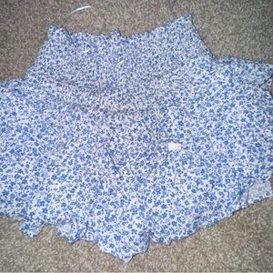 Altar'd State High Waist Blue Floral Shorts